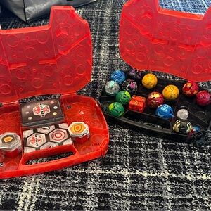 Action-Packed Trading Card and Ball Set - Red and Black